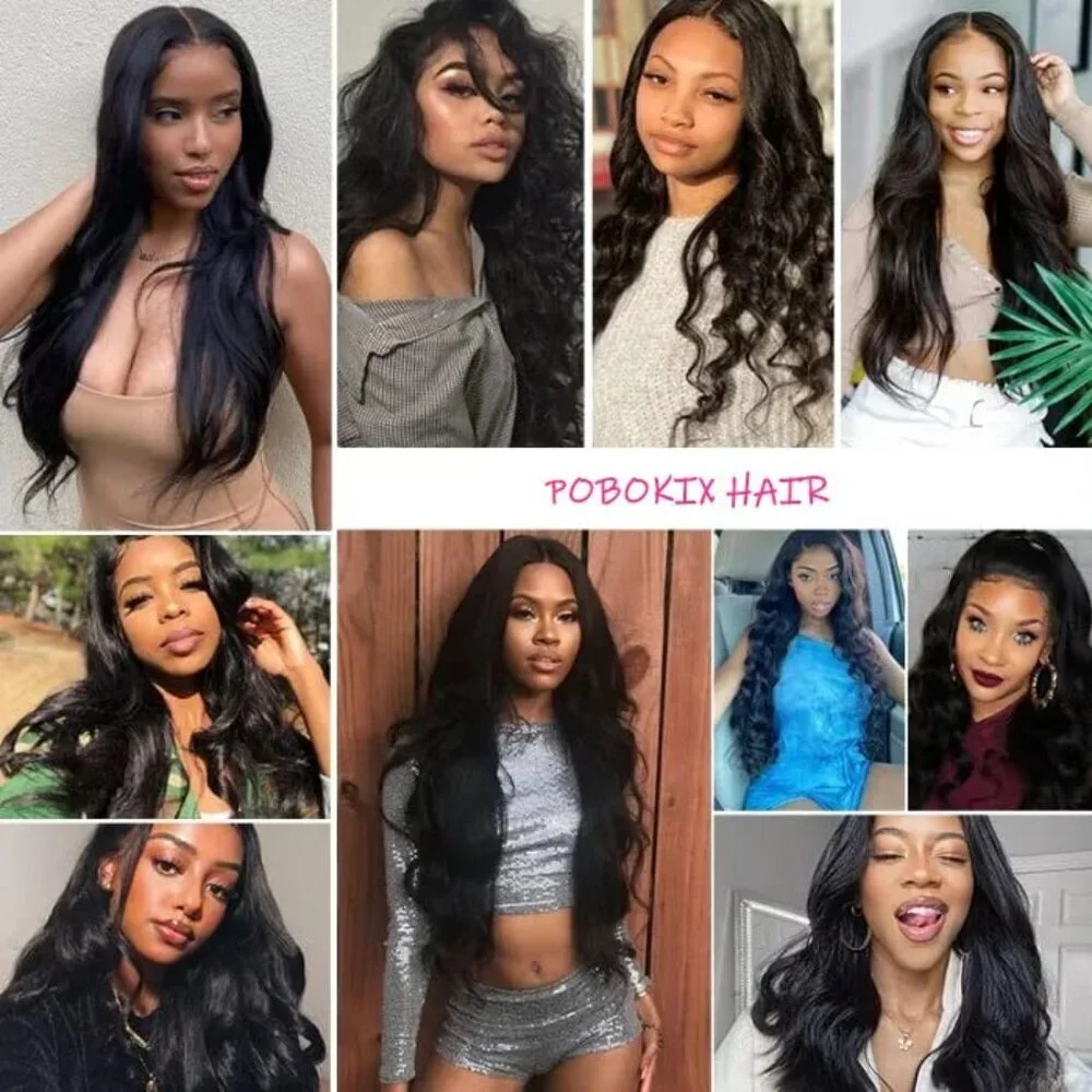 Brazilian Clip in Hair Extensions Human Hair 18 Inches Natural Black